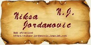 Nikša Jordanović vizit kartica